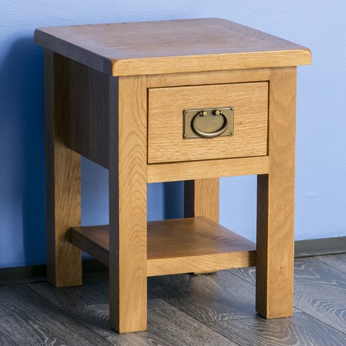 Rustic oak side table solid - oak,