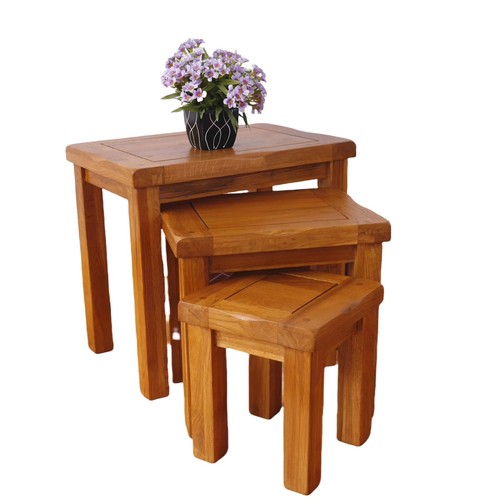 Nesting table solid oak nest - oak,