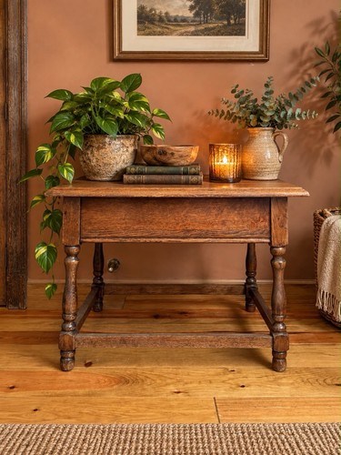 Vintage oak side table - table, with