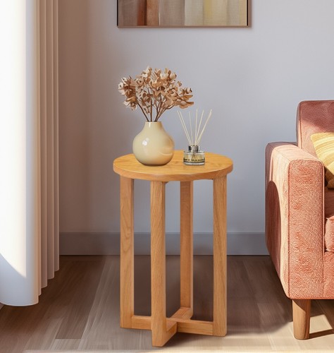 Round side table small oak - side, table,