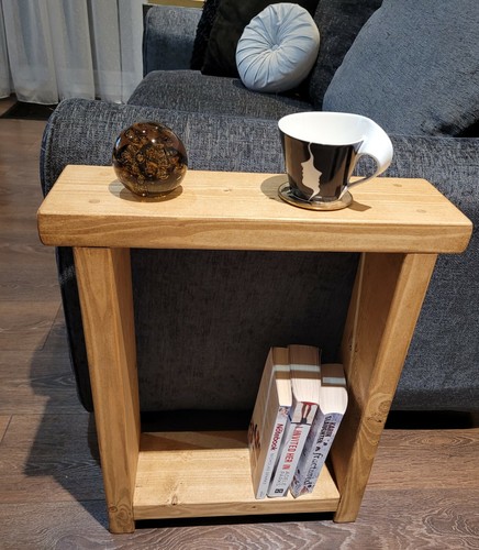 Slim rustic solid wood end - wood,