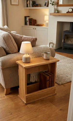 Solid oak slim sofa side - solid,