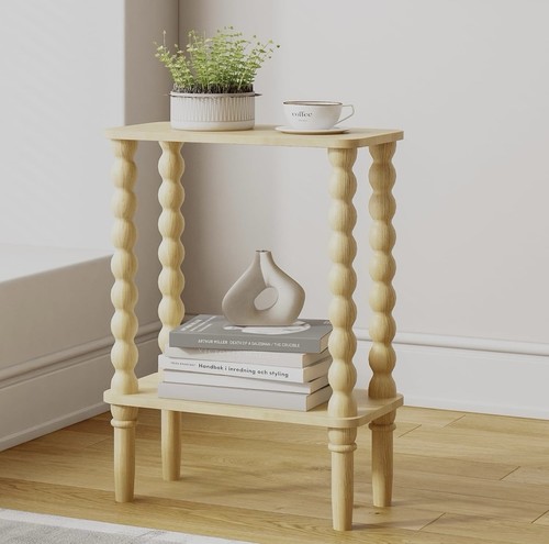 Tier wooden side table - 2-tier,