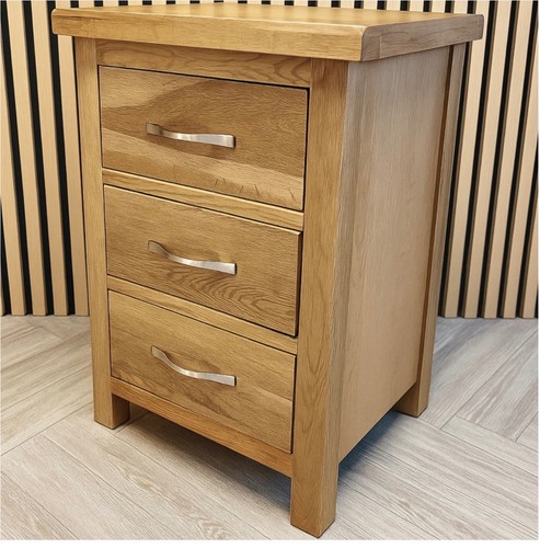 Oak drawer bedside cabinets - oak,