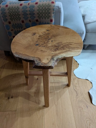 Solid oak round side - round, table