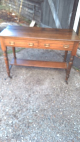 Side table oak c1900 two - ,