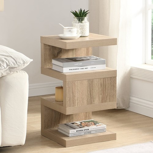 Trio wooden tier side table - side,