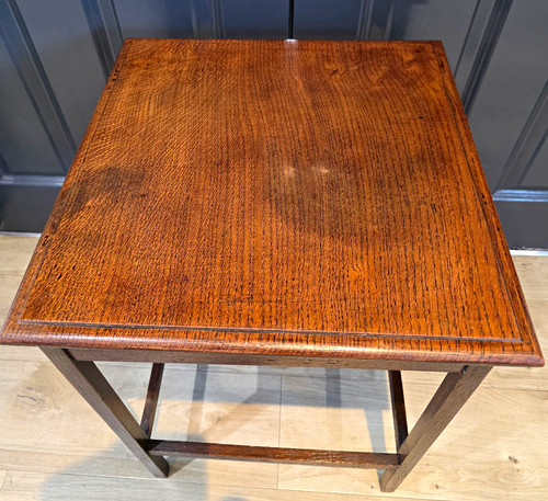 Vintage oak square side table - vintage,
