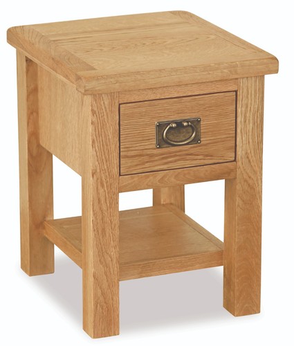 Rustic oak lamp table - rustic,