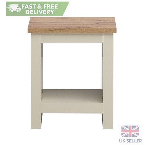Cream side lamp table - side, top