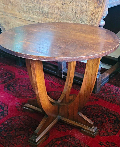 Oak art deco end - oak, table