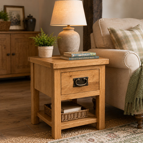 Lamp table drawer shelf - table,