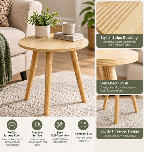 Scandi oak effect round side - scandi,
