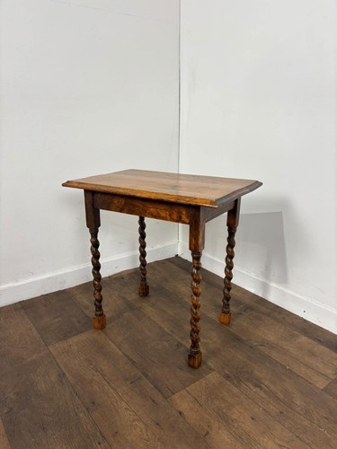 Vintage oak side table - side, with